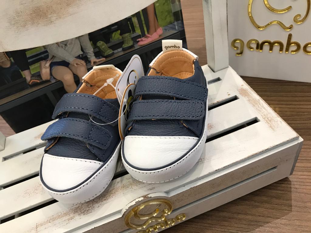 TENIS NEWBORN BOY - GAMBO NB10444B-1850 CALÇADOS INFANTIL NEW BORN COURO  LOJA PURA INFANCIA