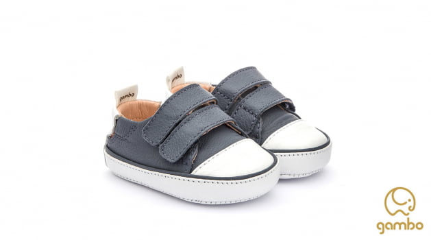 TENIS NEWBORN BOY - GAMBO NB10444B-1850 CALÇADOS INFANTIL NEW BORN COURO  LOJA PURA INFANCIA